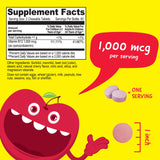 VitaWorks B12 Chewable Tablets 1000MCG cherry flavour bottle side view