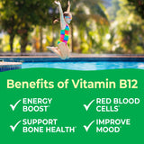 VitaWorks B12 Chewable Tablets 1000MCG cherry flavour tablets close-up