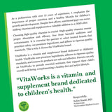 VitaWorks B12 Chewable Tablets on a wooden table