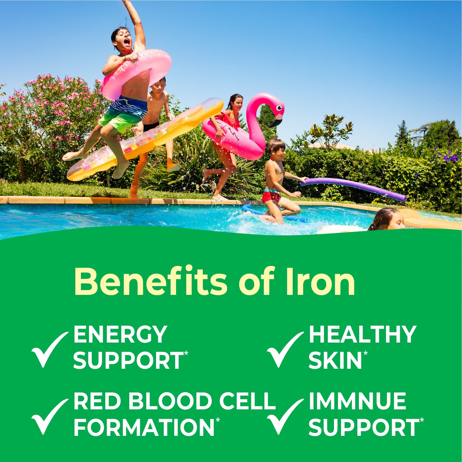 VitaWorks Iron + Vitamin C chewable tablets in hand