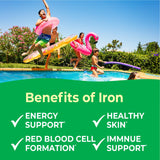 VitaWorks Iron + Vitamin C chewable tablets in hand