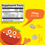 VitaWorks Iron + Vitamin C chewable tablets orange flavour close-up