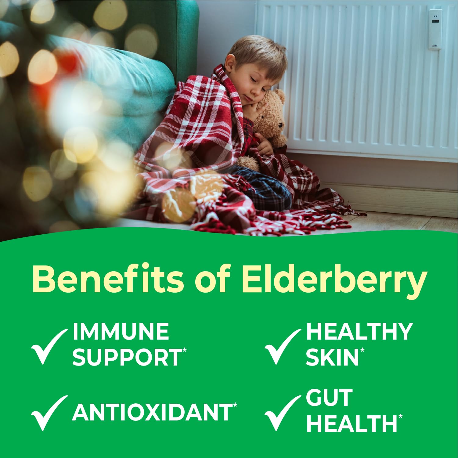 VitaWorks Kids Elderberry Chewables nutrition facts label close-up