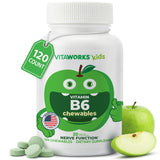 VitaWorks Vitamin B6 Chewable Tablets 20mg green apple flavour front view