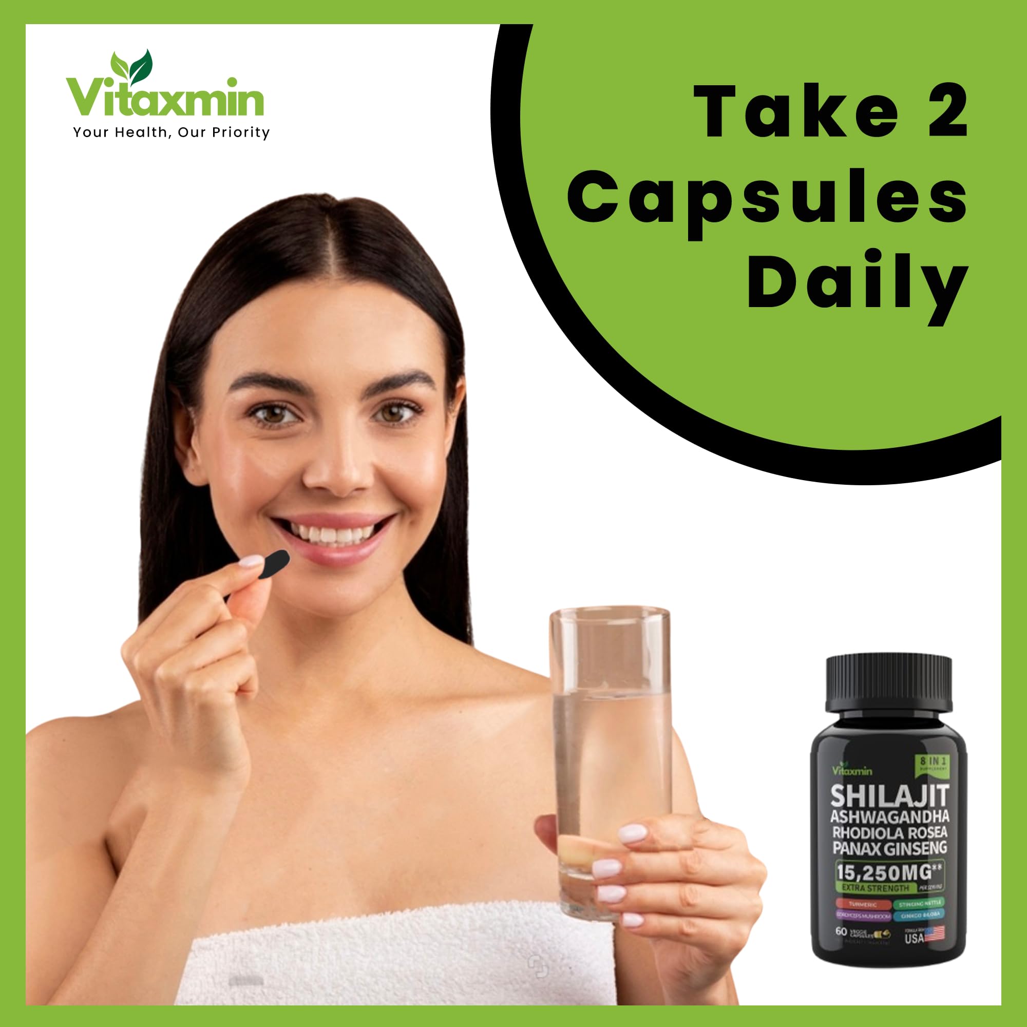 vitaxmin Shilajit Ashwagandha Testosterone support packaging