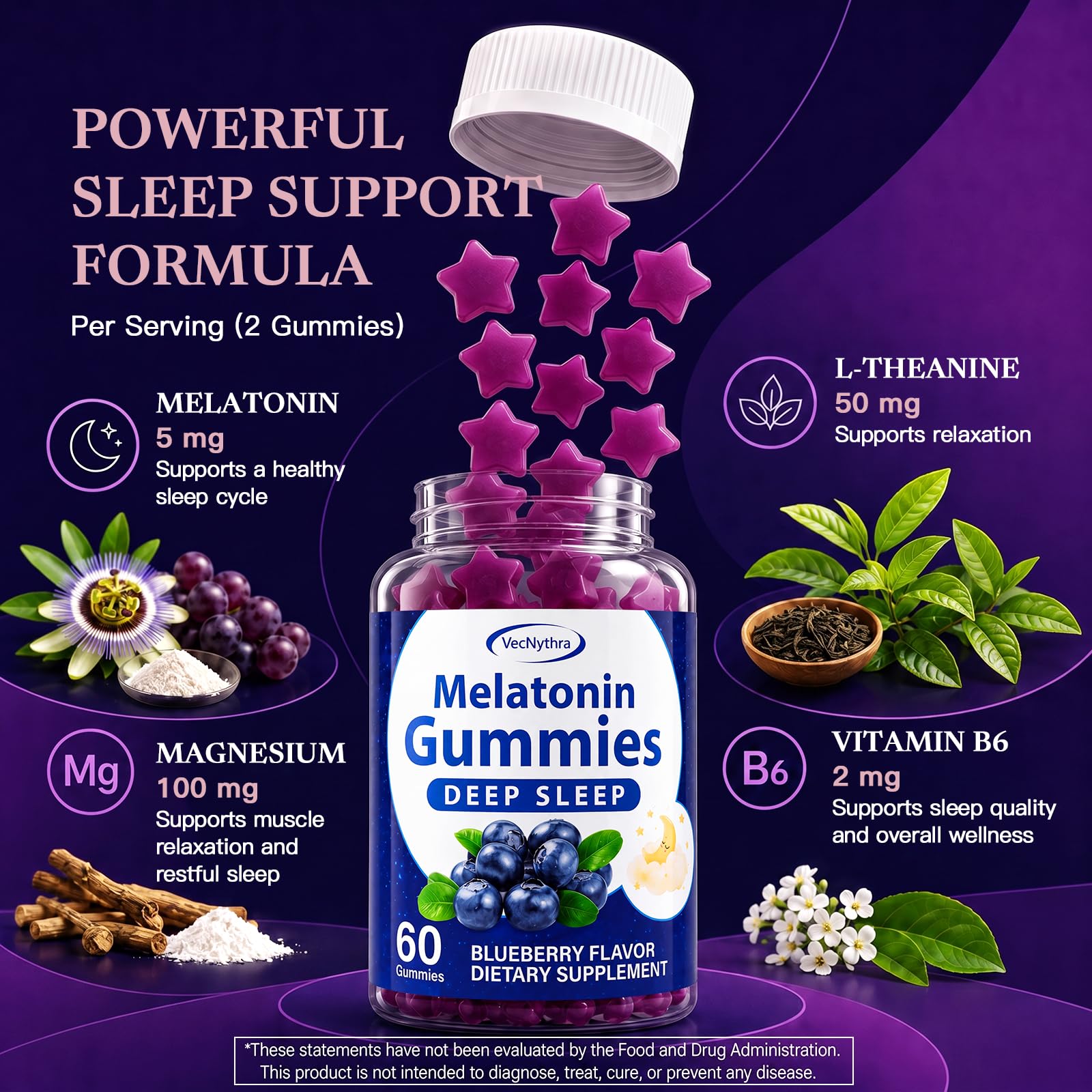 VitaYex Sleep Gummies 5mg Melatonin ingredients list
