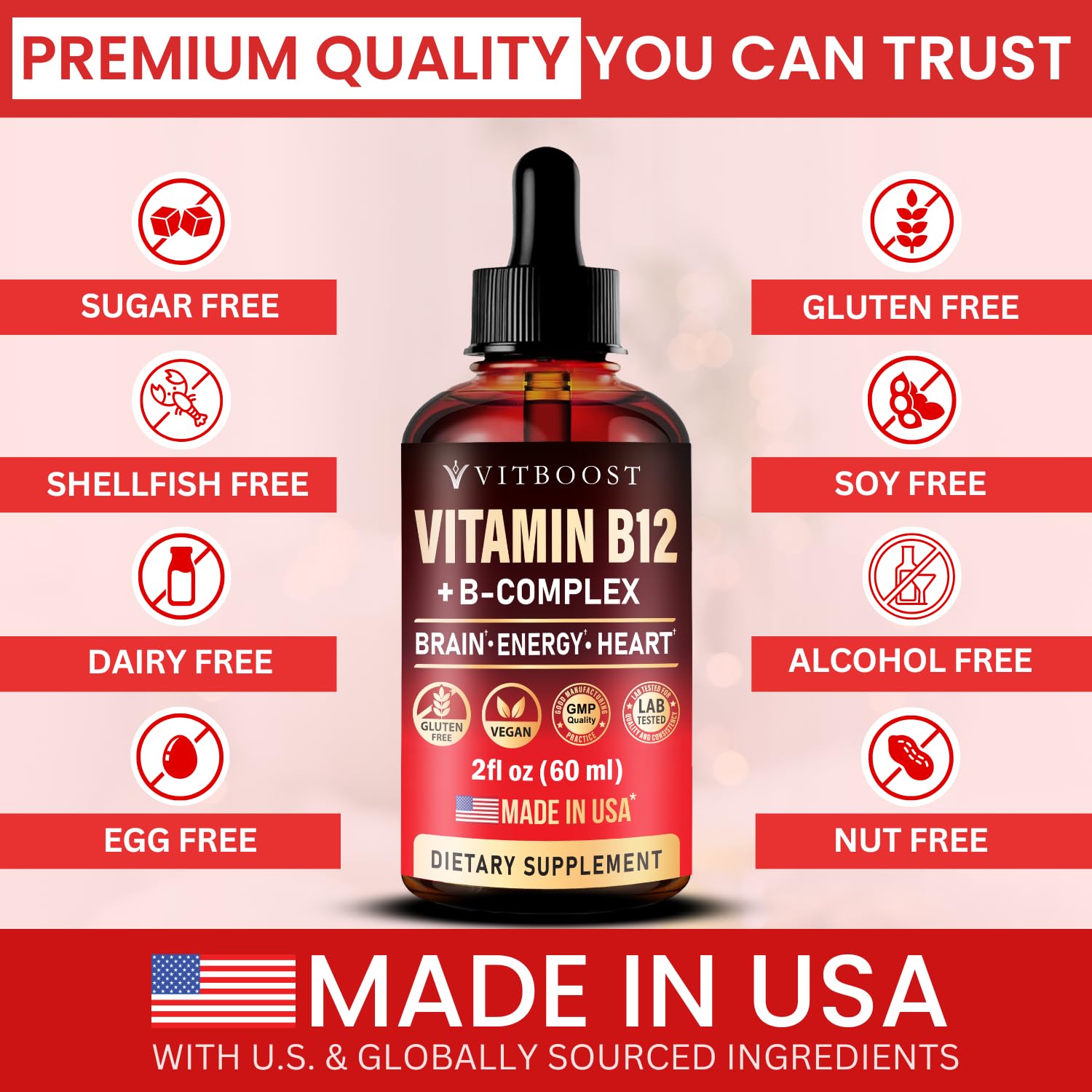 VITBOOST B Complex Liquid Vitamin dropper with liquid