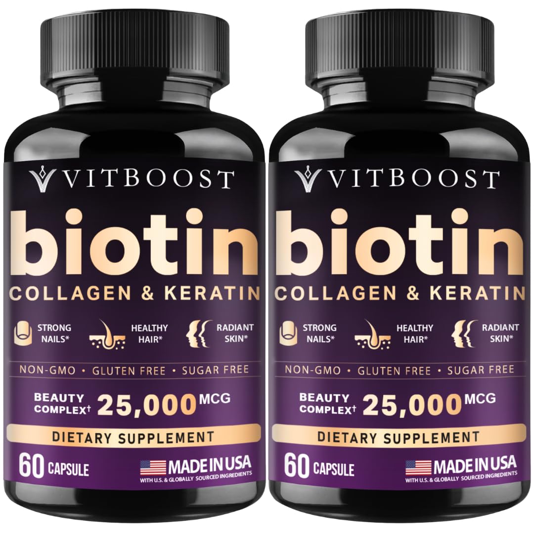 VITBOOST Biotin Collagen & Keratin Supplement front view