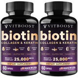 VITBOOST Biotin Collagen & Keratin Supplement front view