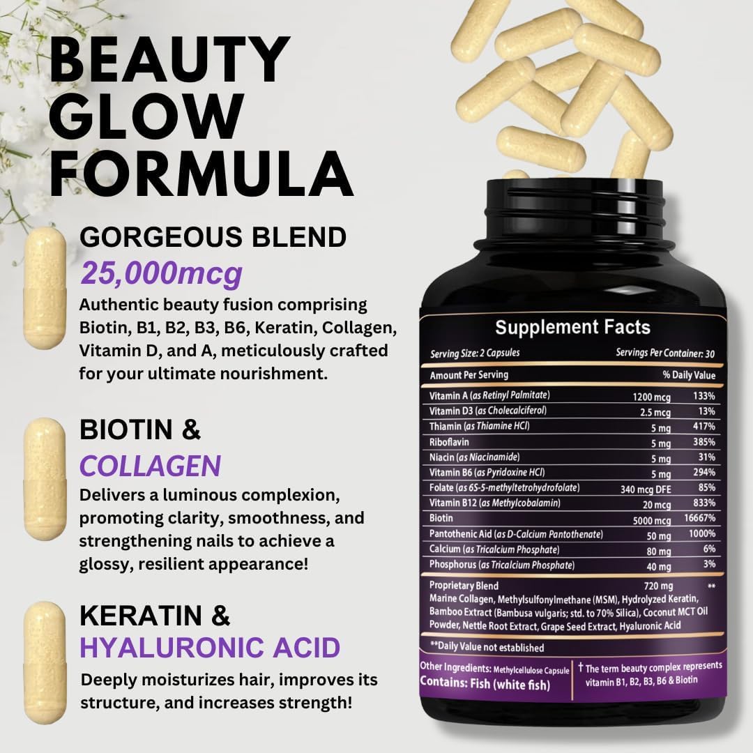 VITBOOST Biotin Collagen & Keratin Supplement on a wooden table