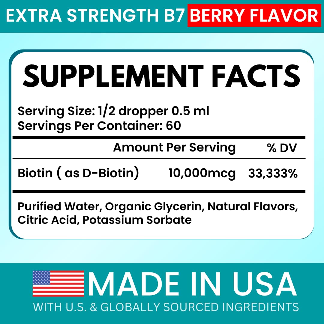 VITBOOST Biotin Liquid Drops bottle side view showing label