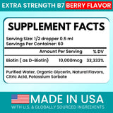 VITBOOST Biotin Liquid Drops bottle side view showing label