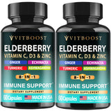 VITBOOST Elderberry Supplement front view with packaging