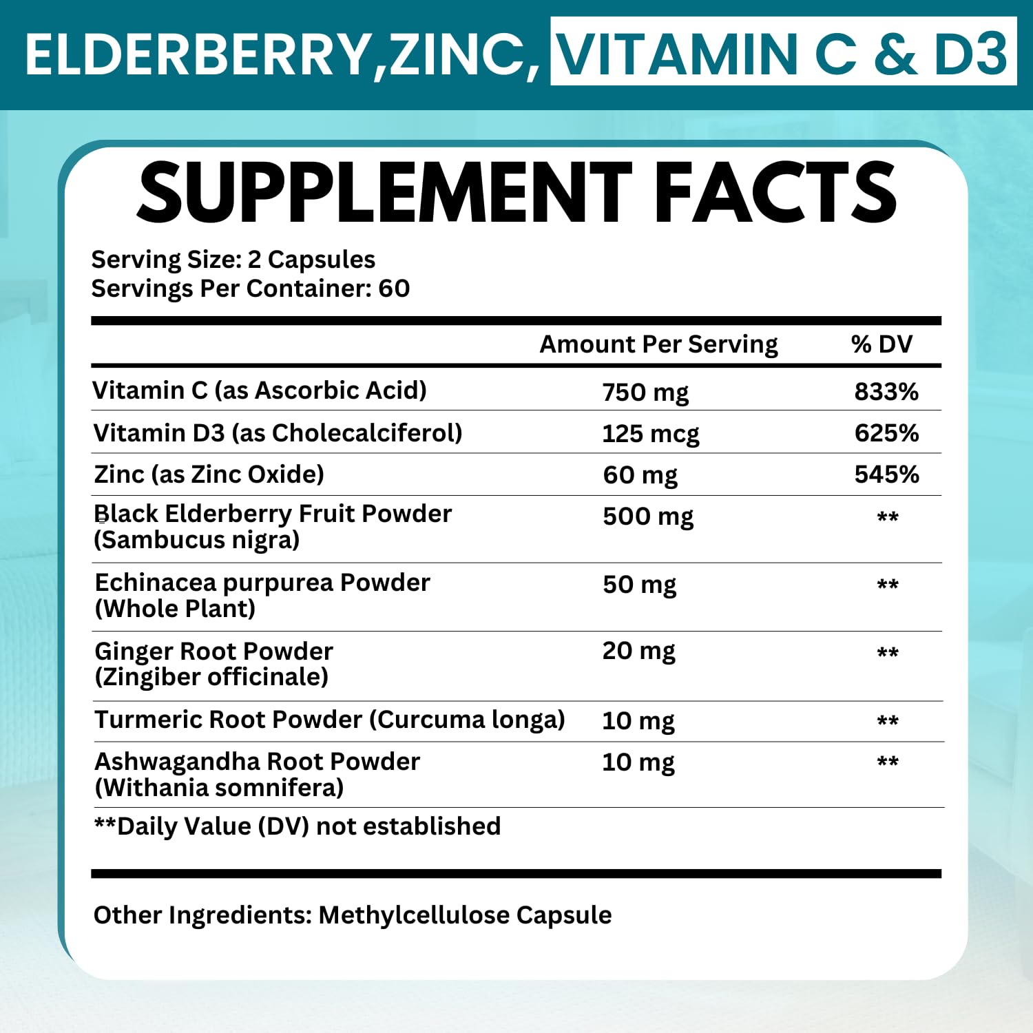 VITBOOST Elderberry Supplement side view showing ingredients