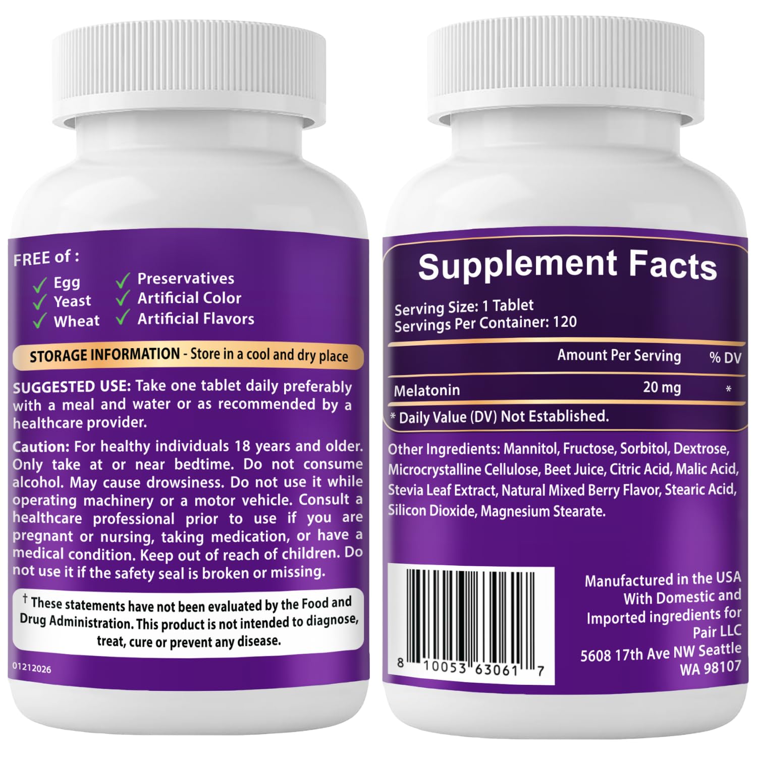 VITBOOST Melatonin 20mg dissolve tablets in a hand