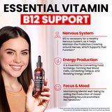 VITBOOST Vegan Liquid B-12 Raspberry 136g with a measuring spoon
