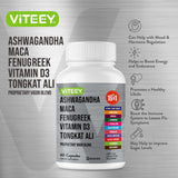 Viteey Ashwagandha Capsules on a wooden table