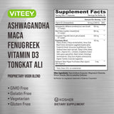 Viteey Ashwagandha Capsules with a measuring spoon