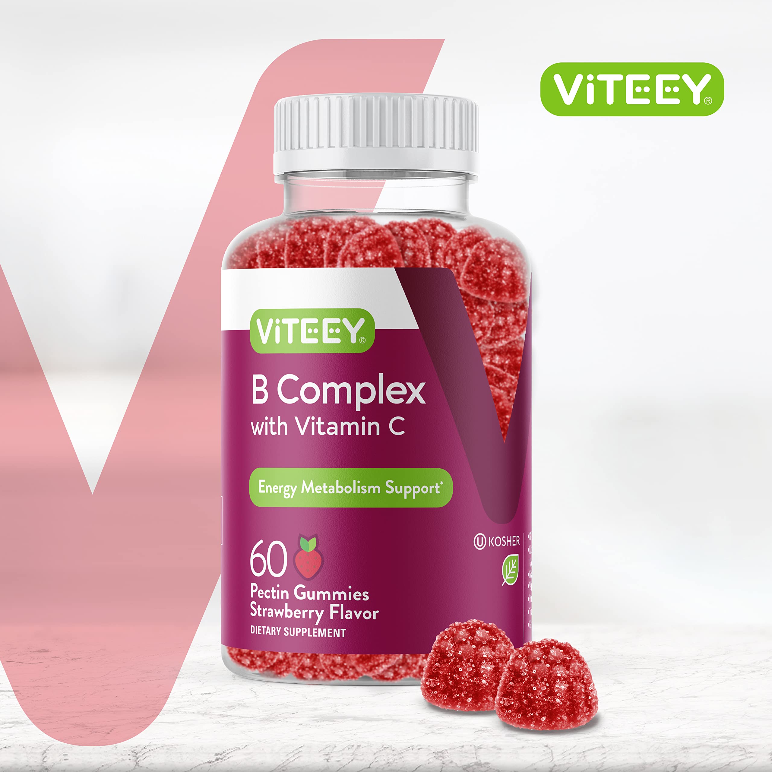 Viteey B-Complex Gummies bottle side view