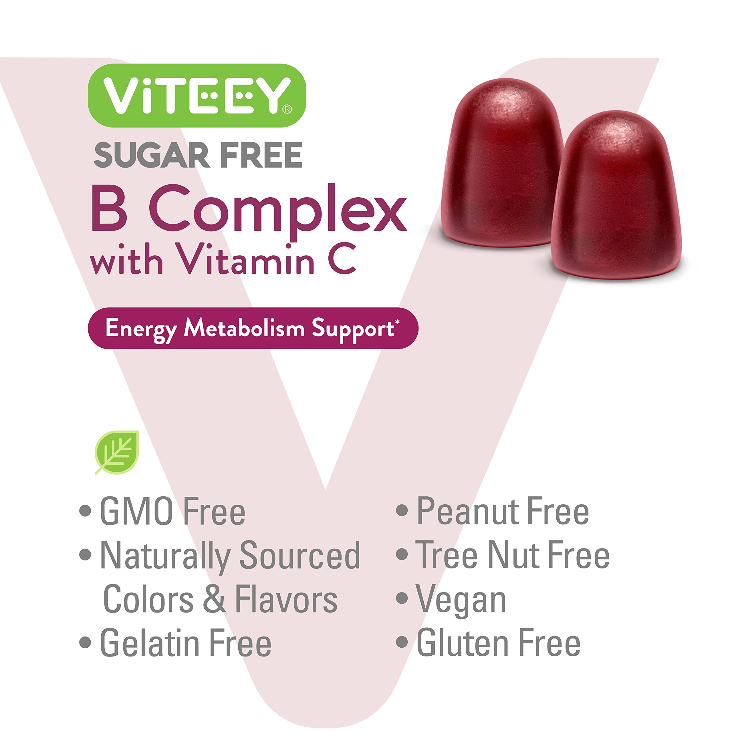 Viteey B-Complex Gummies in a hand for size reference