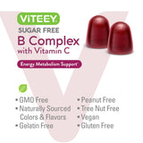 Viteey B-Complex Gummies in a hand for size reference