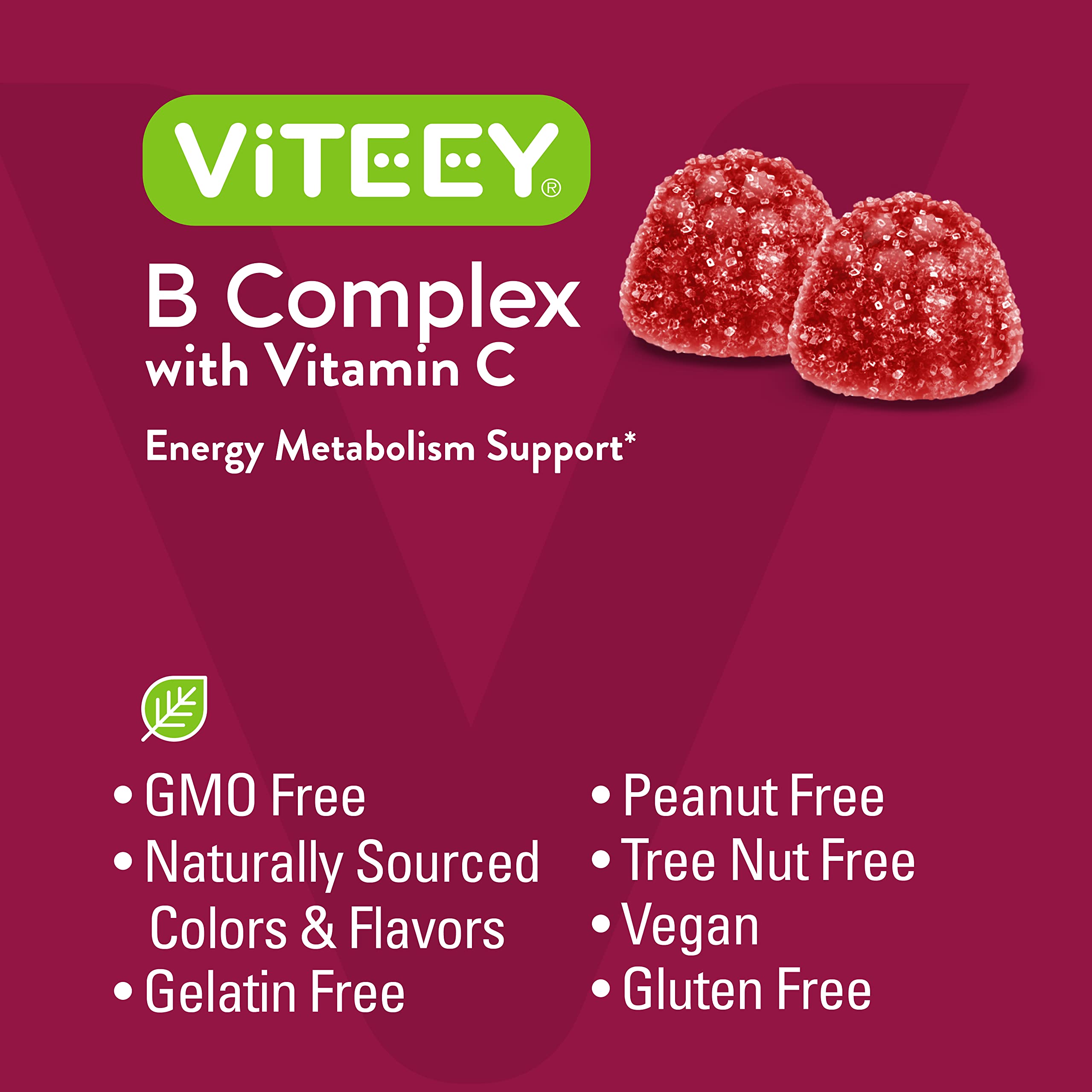 Viteey B-Complex Gummies on a wooden table