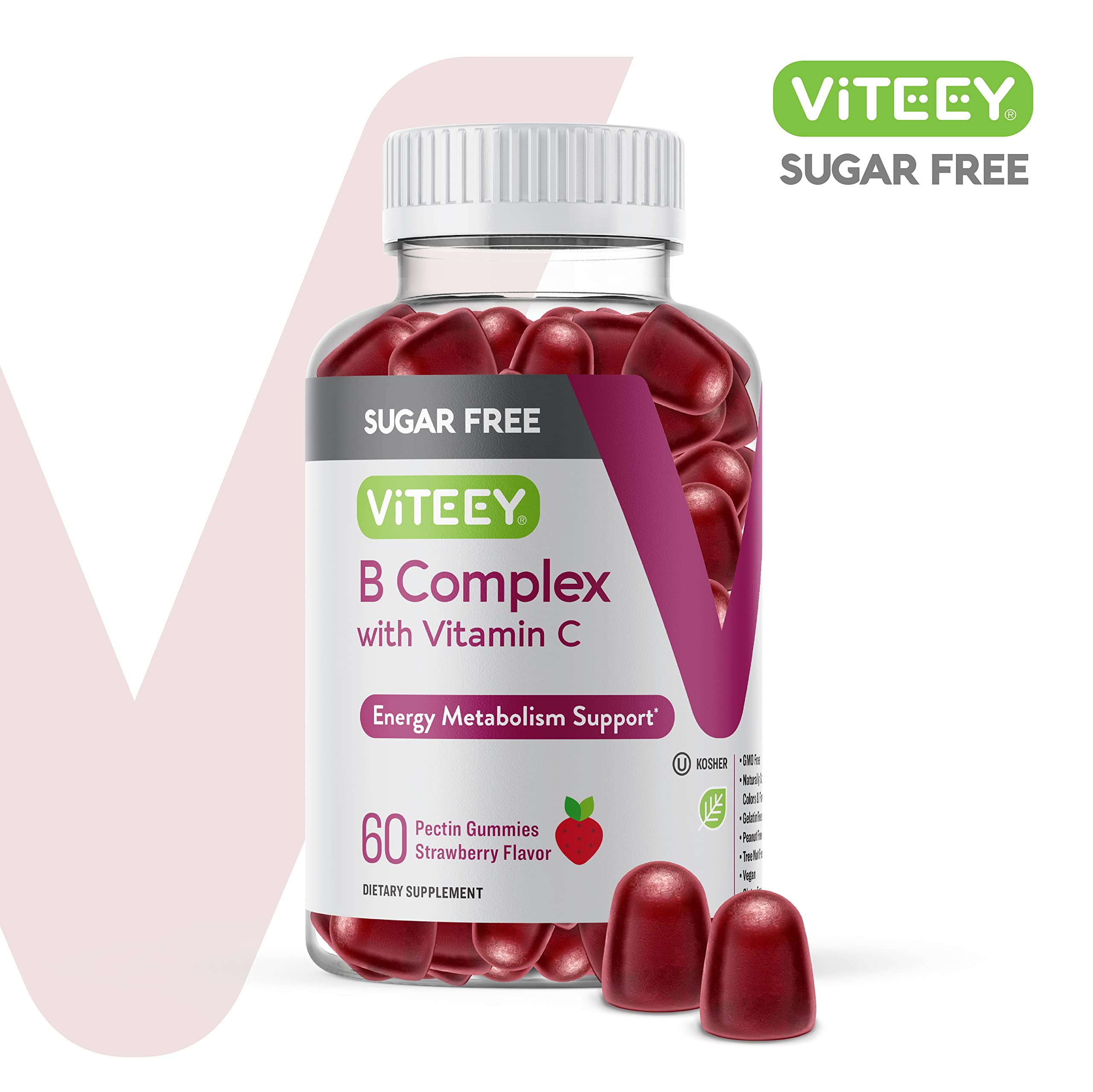 Viteey B-Complex Gummies packaging with nutritional information