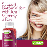Viteey B-Complex Gummies with fresh strawberries