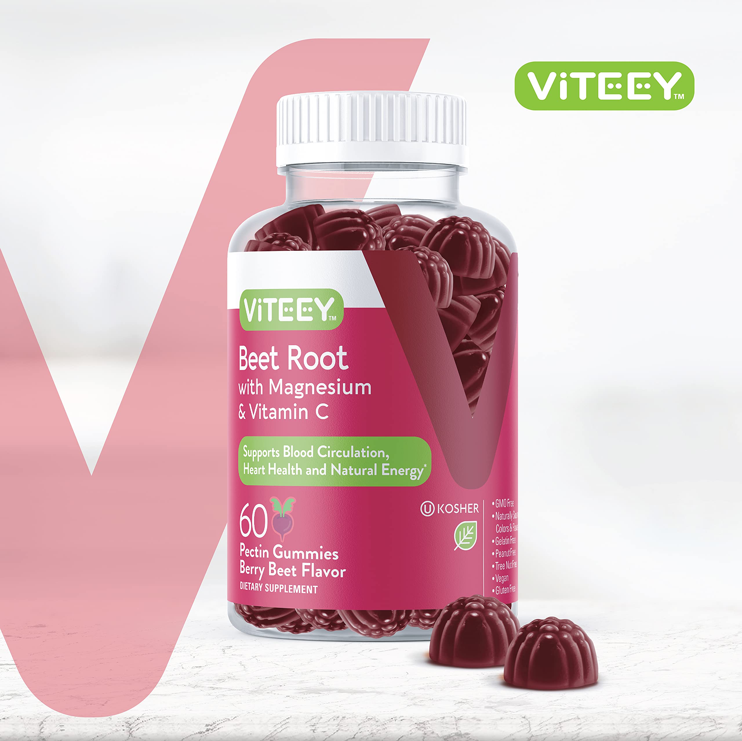 Viteey Beet Root Gummies packaging side view
