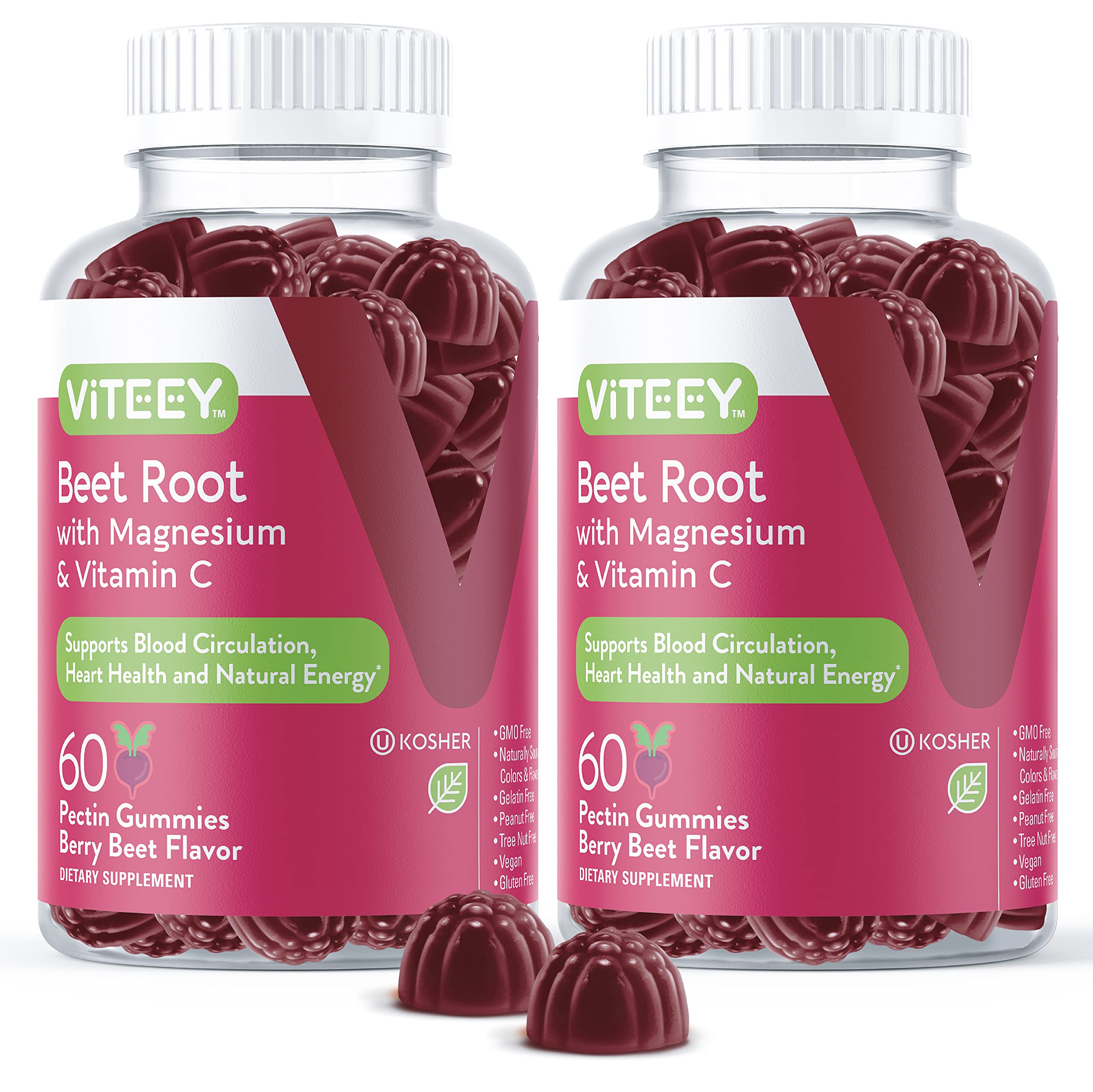 Viteey Beetroot Gummies 120 Count front view