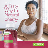 Viteey Beetroot Gummies on a wooden table lifestyle shot
