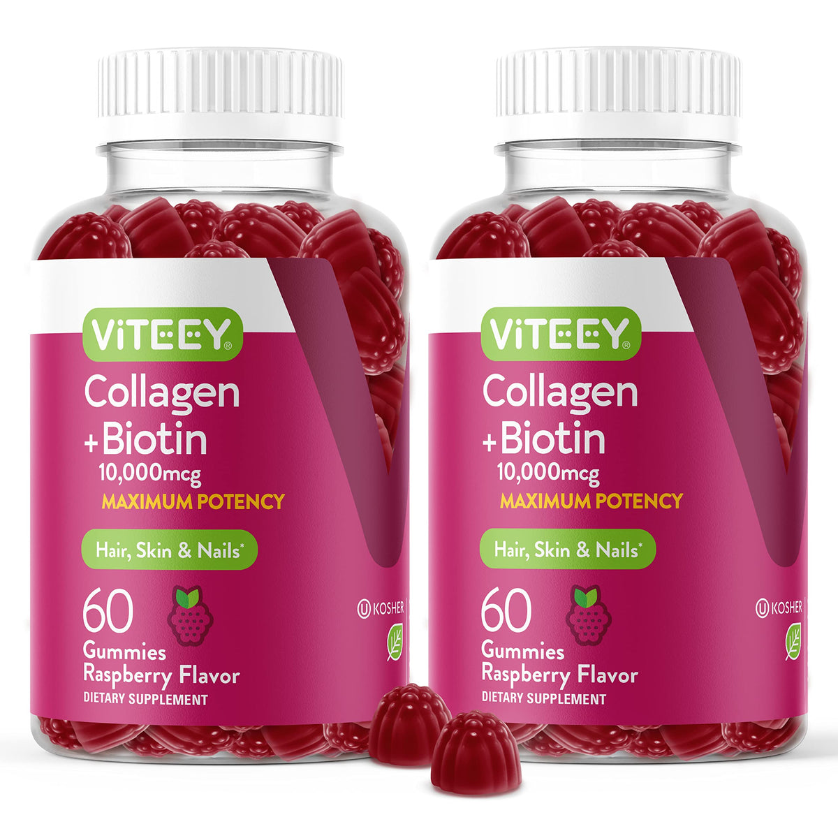 Viteey Biotin Collagen Gummies front view packaging