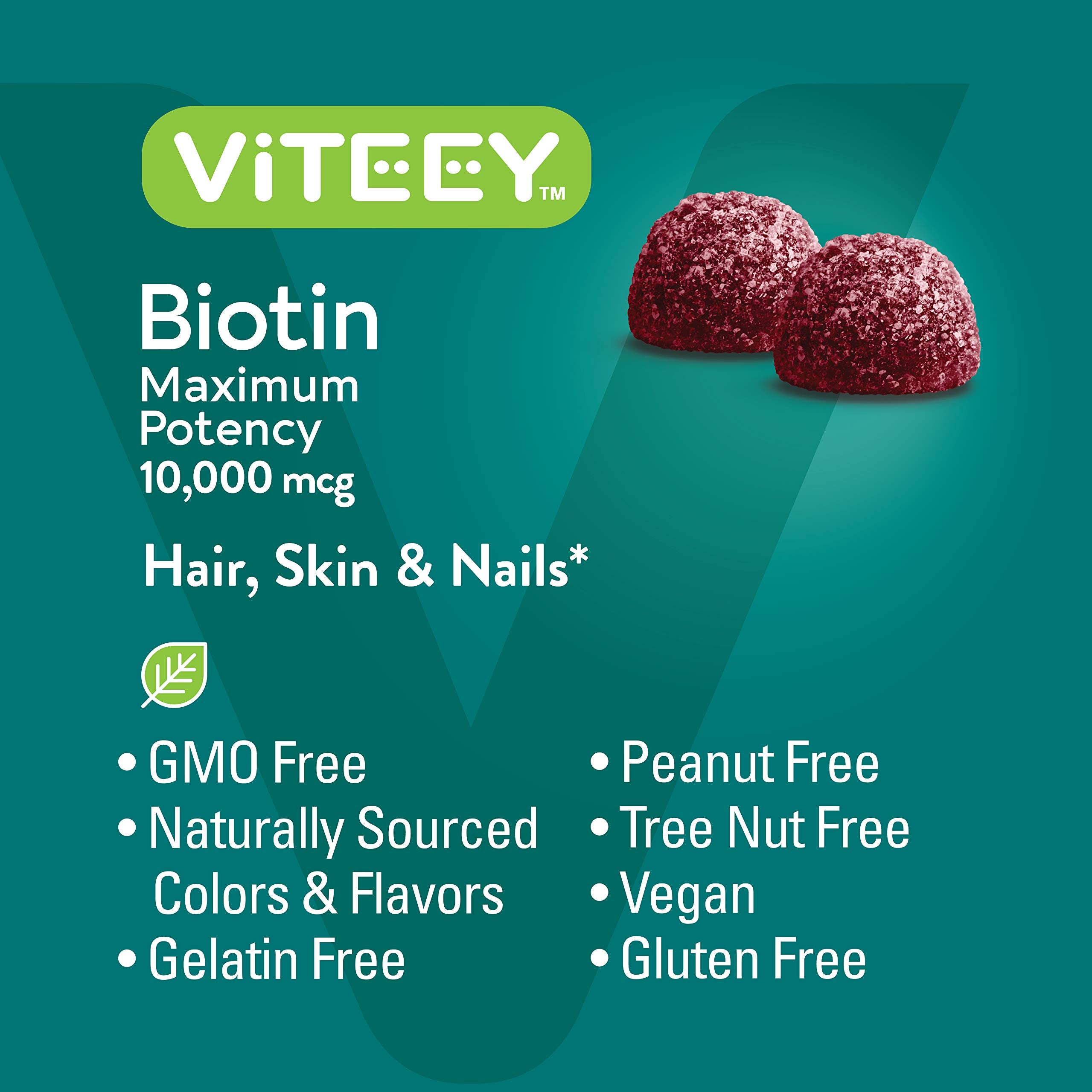 Viteey Biotin Gummies close-up of gummy texture