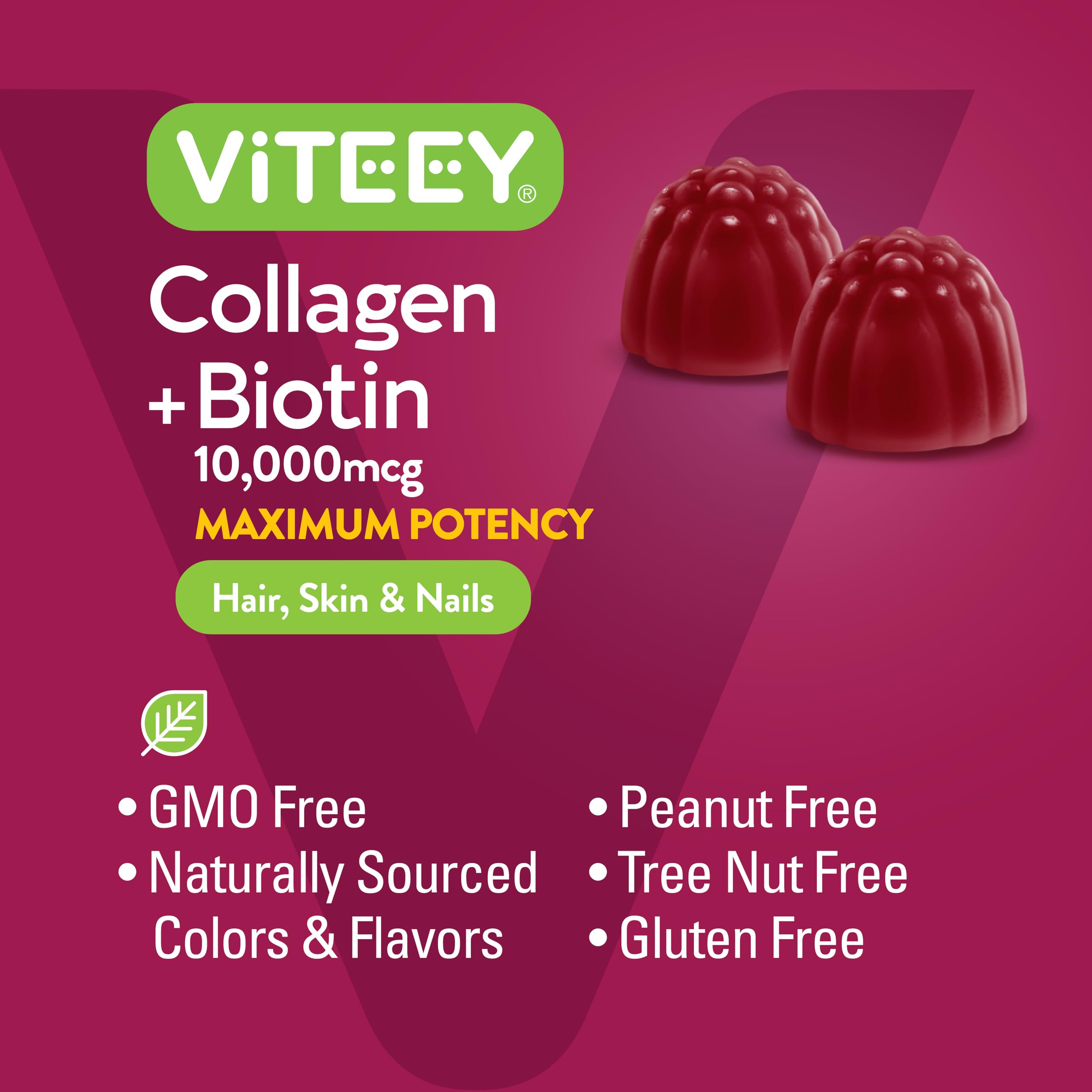Viteey Biotin Gummies on a wooden table