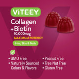 Viteey Biotin Gummies on a wooden table