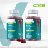 Viteey Biotin Gummies raspberry flavour close-up