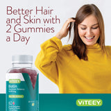 Viteey Biotin Gummies with fresh raspberries