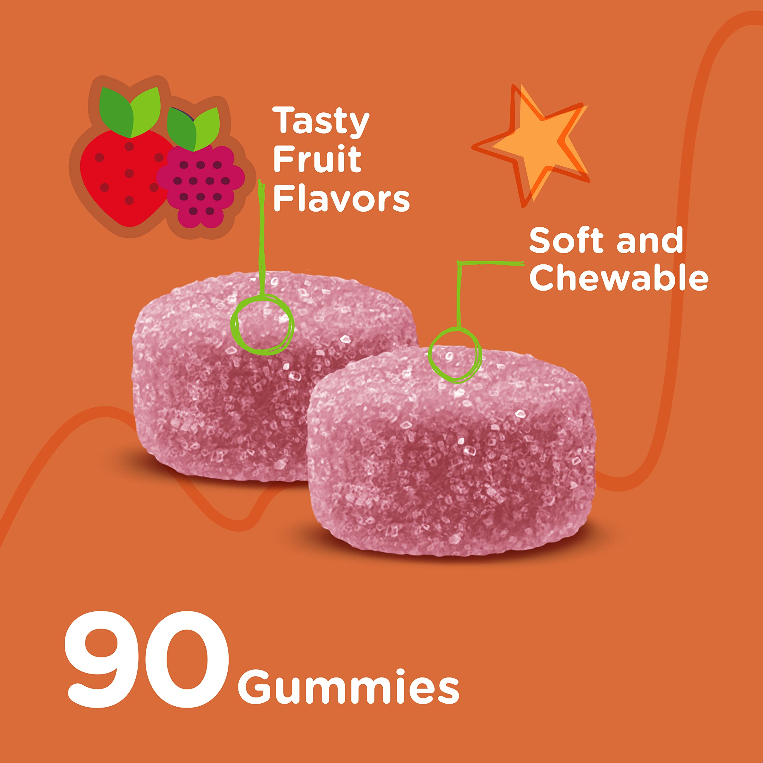 Viteey Calcium Gummies showing serving size of 3 gummies