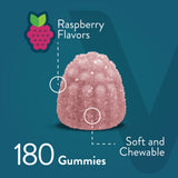 Viteey Calcium Magnesium Zinc Gummies raspberry flavour close-up