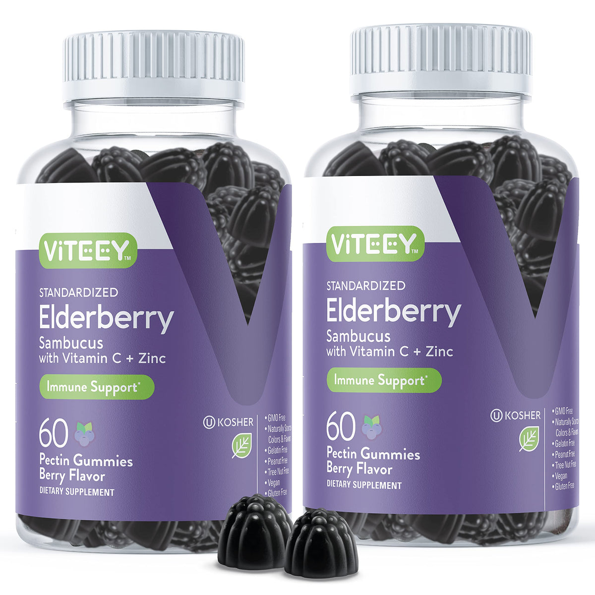 Viteey Elderberry Gummies 120 Count front view