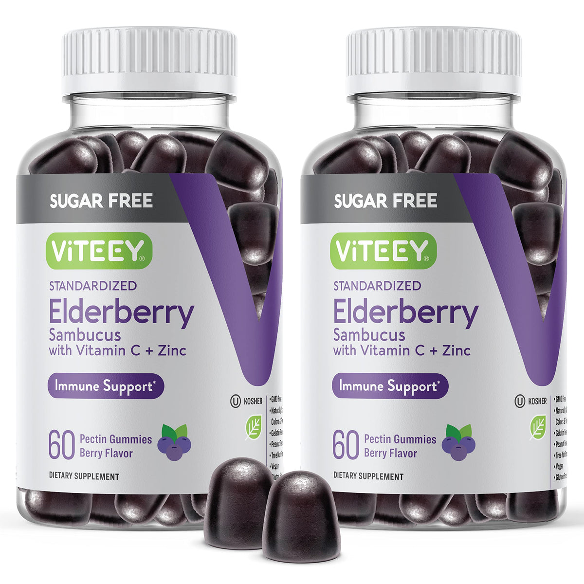 Viteey Elderberry Gummies 120 count front view