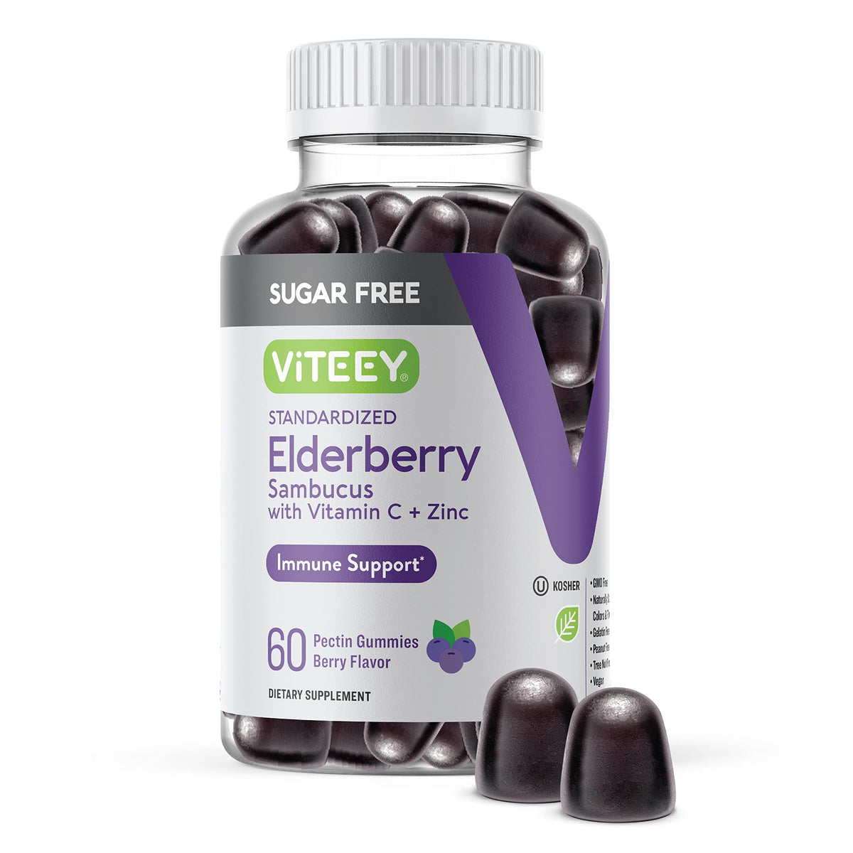 Viteey Elderberry Gummies 60 count front view