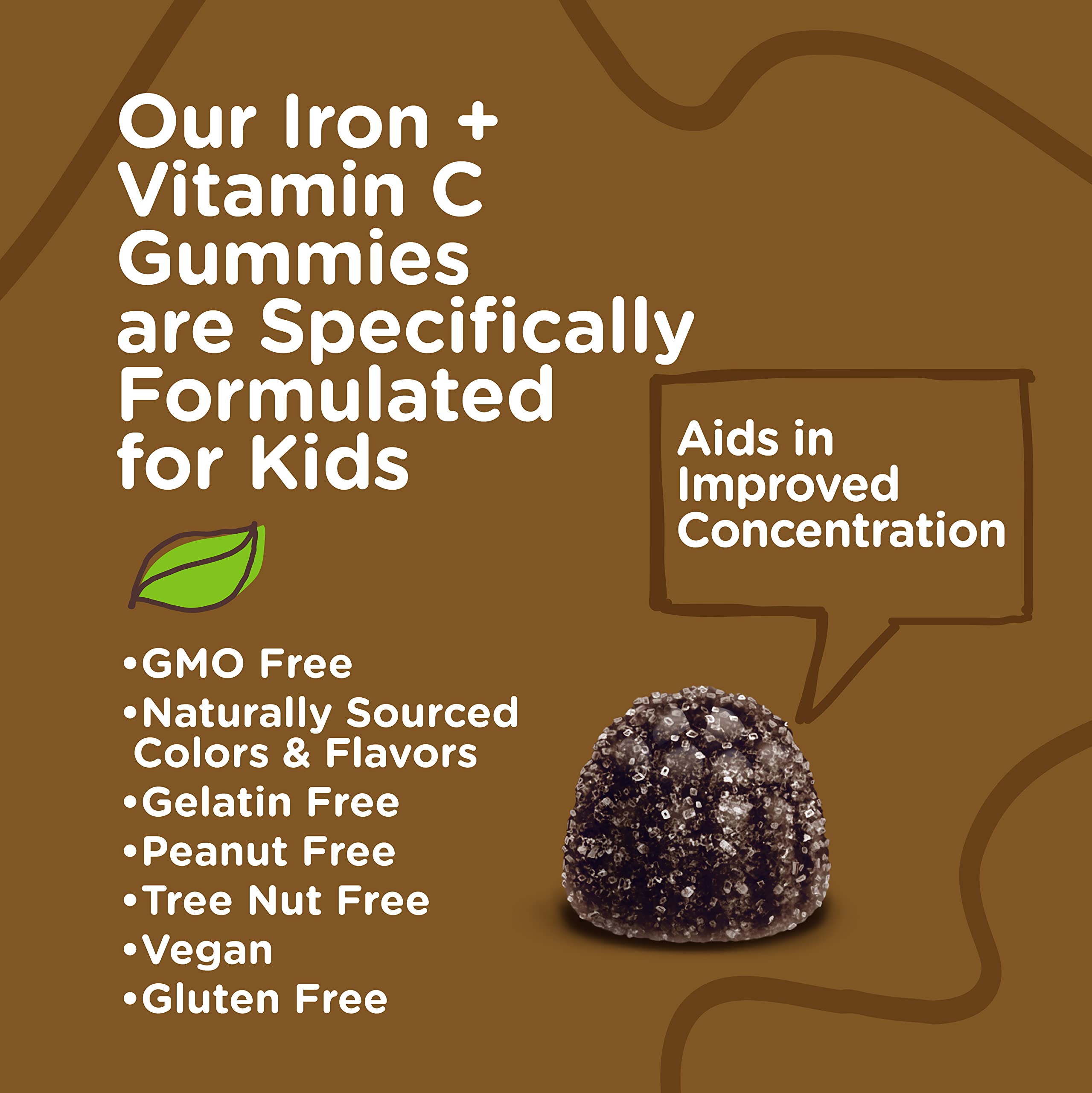 Viteey Iron Gummies nutritional information label