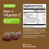 Viteey Iron Gummies showing serving size of 2 gummies