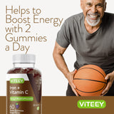 Viteey Iron Gummies with a glass of water