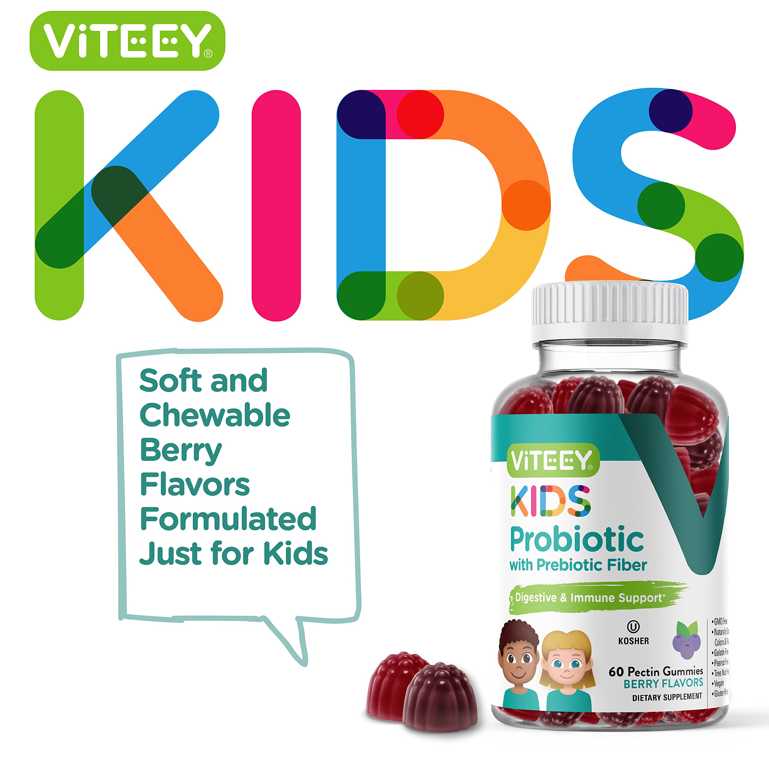 Viteey Kids Probiotic Gummies berry flavour gummies