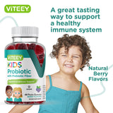 Viteey Kids Probiotic Gummies on a kitchen counter