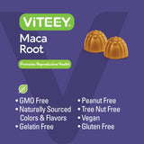 Viteey Maca Root Gummies in a hand for size reference