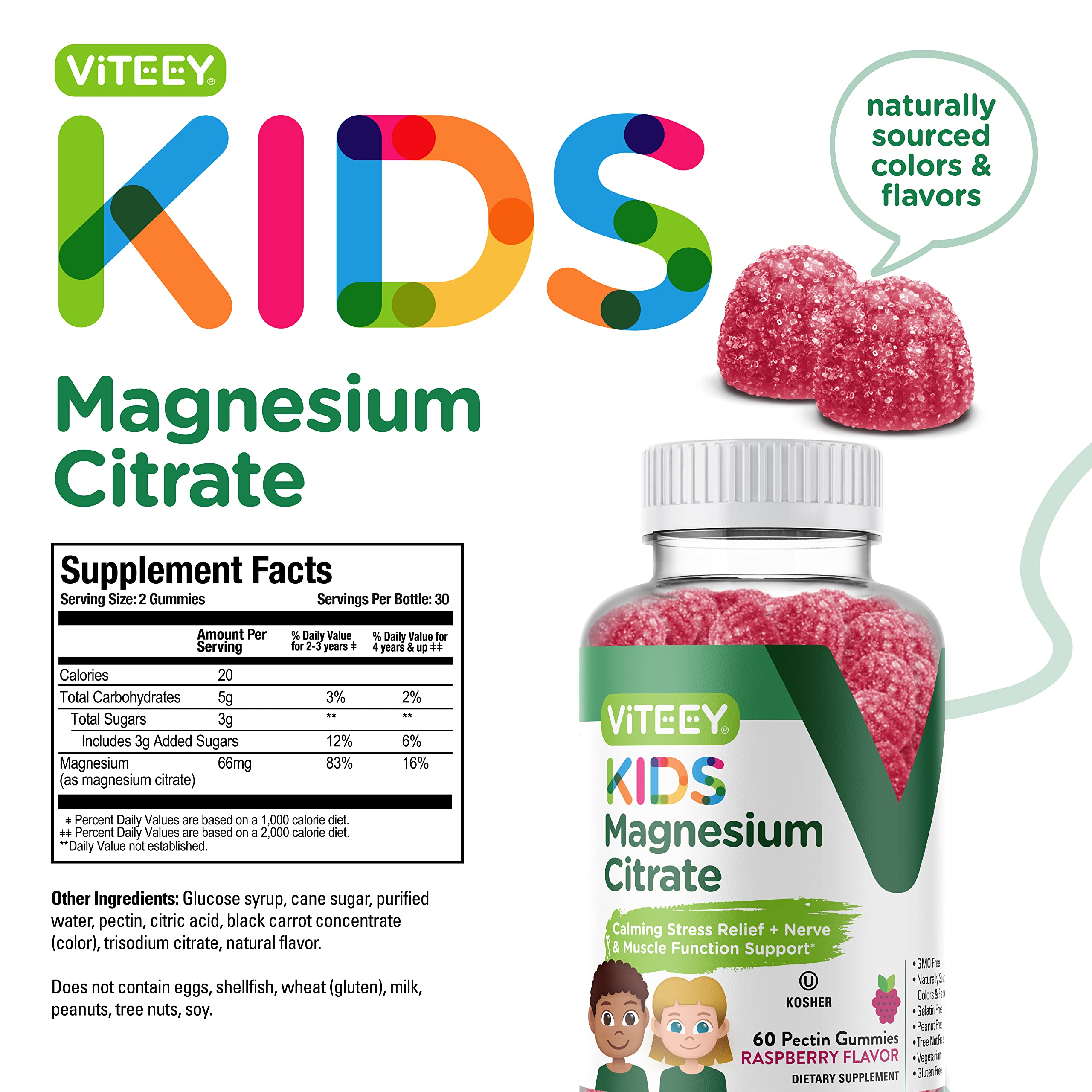 Viteey Magnesium Gummies in a bowl