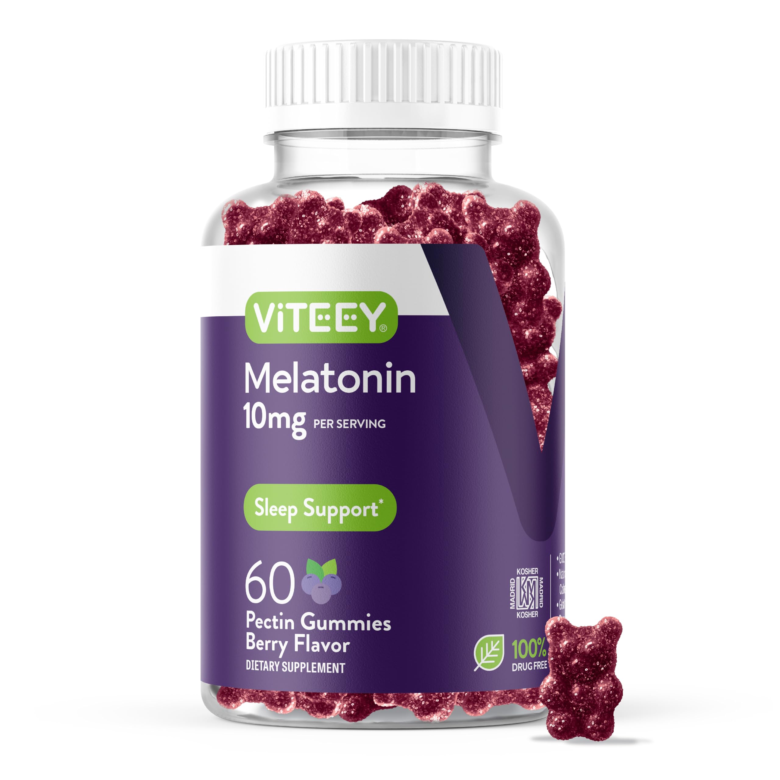 Viteey Melatonin Gummies 10mg front view packaging